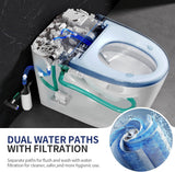 Luxury Smart Toilet with Bidet Built in Bubble Wash, Auto Open/Close Lid Water Filter Instant Heated Seat Dryer