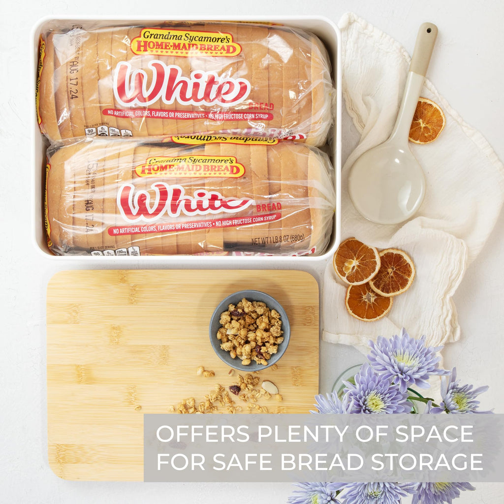 Bread Box - Beautiful With Wooden Lid For Your Kitchen Countertop
