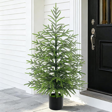 3 Ft Real Touch Christmas Tree with Lights, Realistic Norfolk Pine Tree