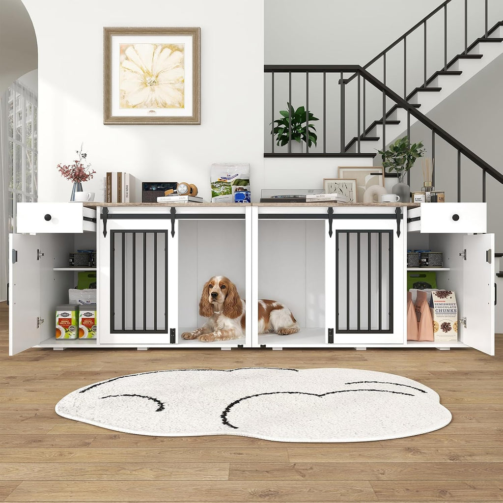 Dog Crate Furniture, Dog Kennel Cage, White