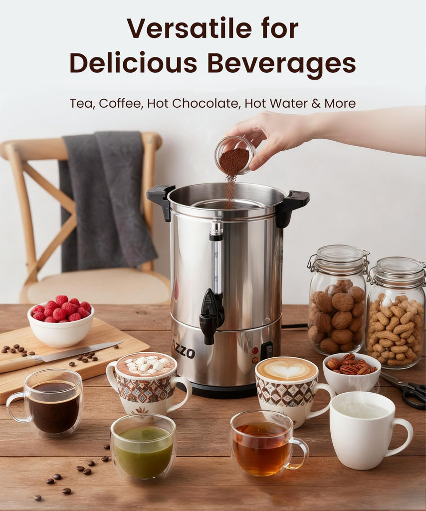 Commercial Coffee Maker 40-Cup Large Coffee Urn with Percolator Coffee Pot Electric 6L Stainless Steel Fast Brew Hot