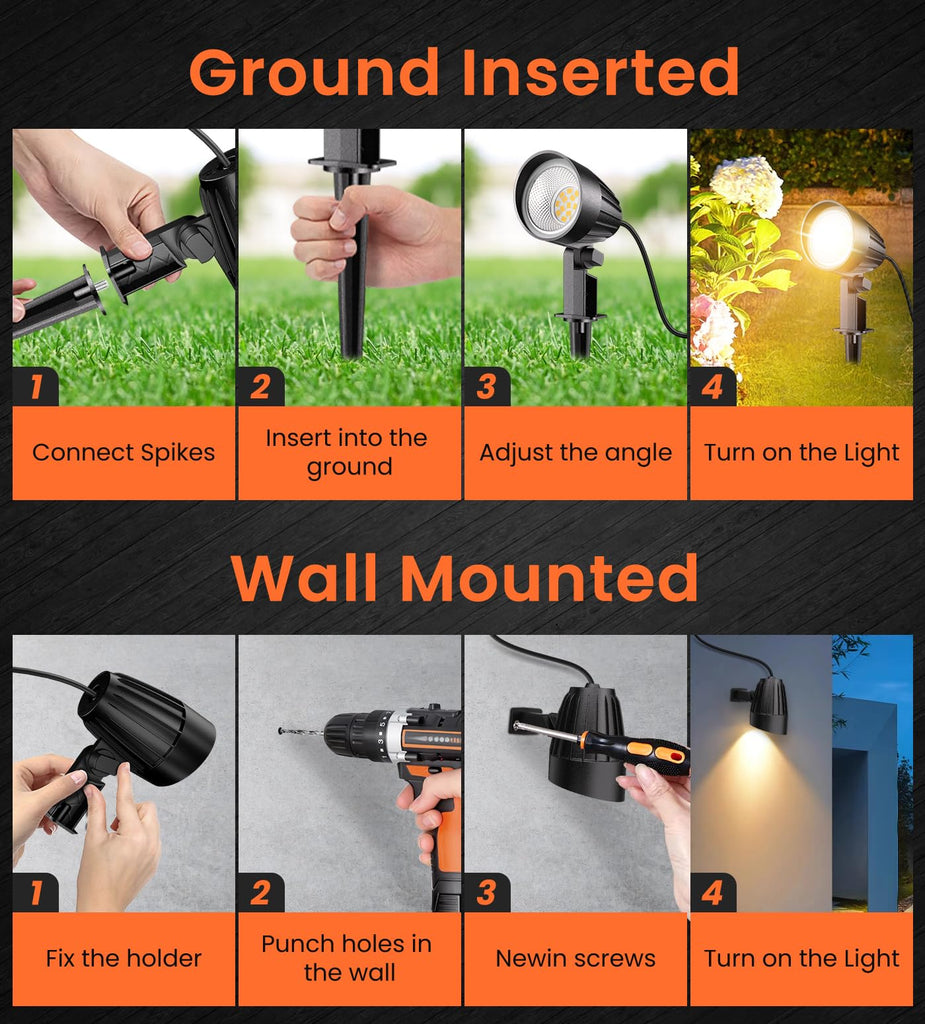 7W Low Voltage Landscape Lighting 800LM 2700K LED Landscape Lights