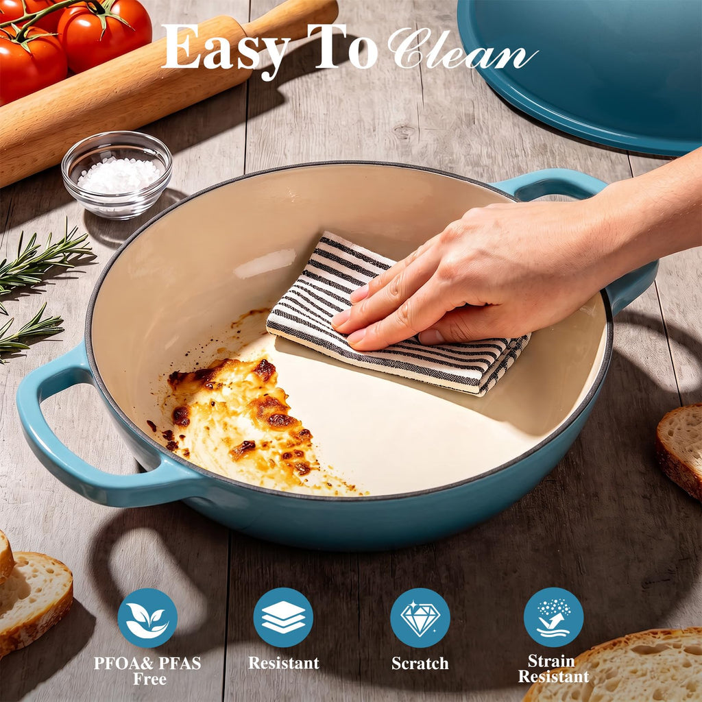 6QT Enameled Cast Iron Dutch Oven Bread Baking Gift Set