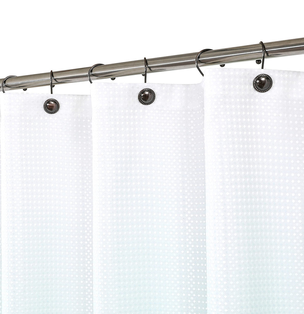 Waffle Fabric Shower Curtain Aqua Ombre Decorative Spa Bathroom Shower Curtain with Grommet No Hook Water Resistant