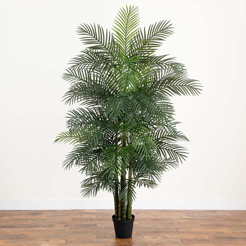 8 ft UV-Resistant Artificial Areca Palm Tree with Pot