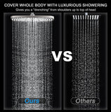 High Pressure Rain Shower Head: Upgrade Shower Heads with Handheld Spray Combo with Fixed Showerhead and 10 Sprays