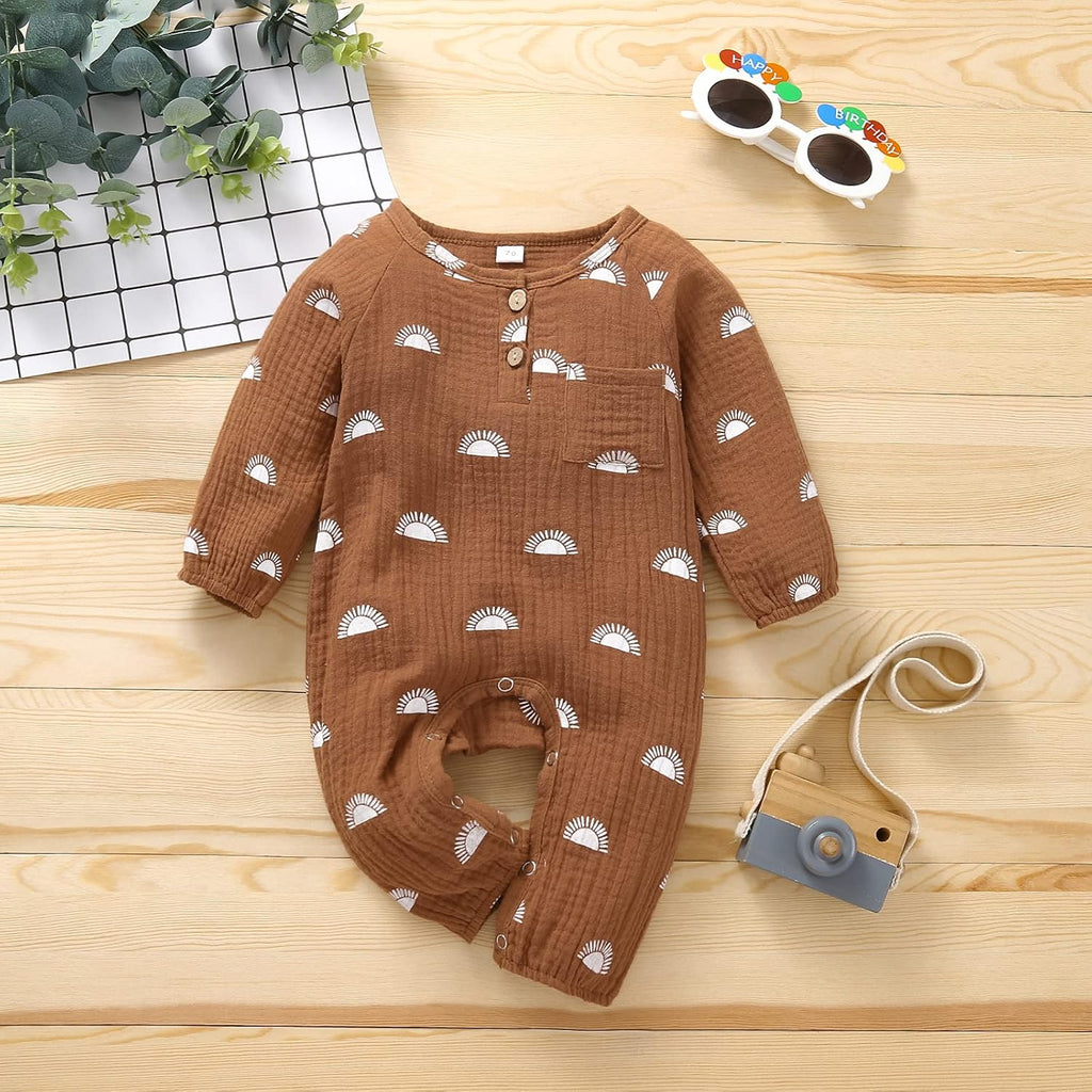 Newborn Baby Girl Boy Clothes Unisex Long Sleeve Jumpsuit Romper Cotton Linen One Piece Outfits