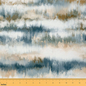 Abstract Stripes Fabric by The Yard Hazy Blue White Tree Plant DIY Craft Hobby Fabric by The Yard Geometric Wave