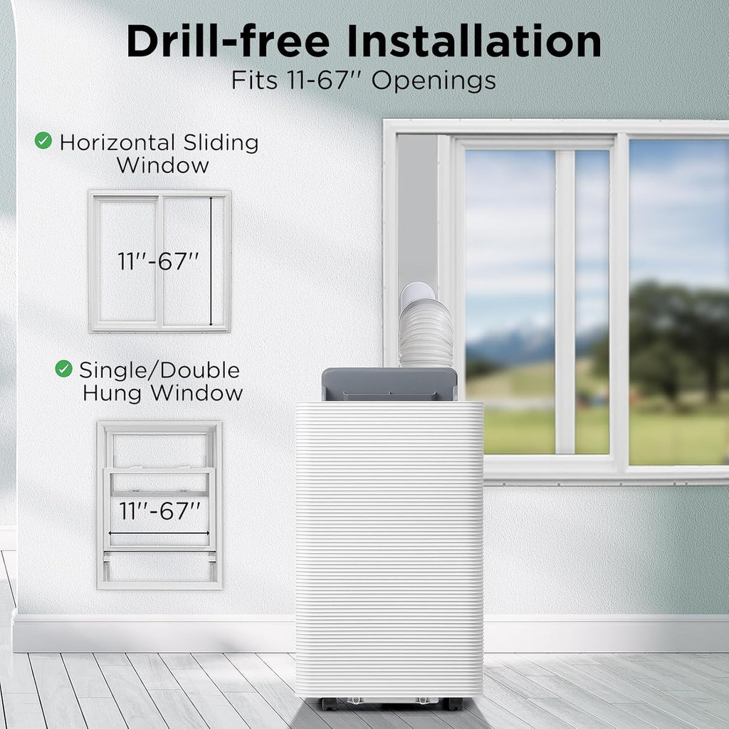 Finnmark 14,000 BTU Portable Air Conditioner and Heater, Dehumidifier, 3-Speed Fan, Covers Rooms up to 600 Sq. Ft.