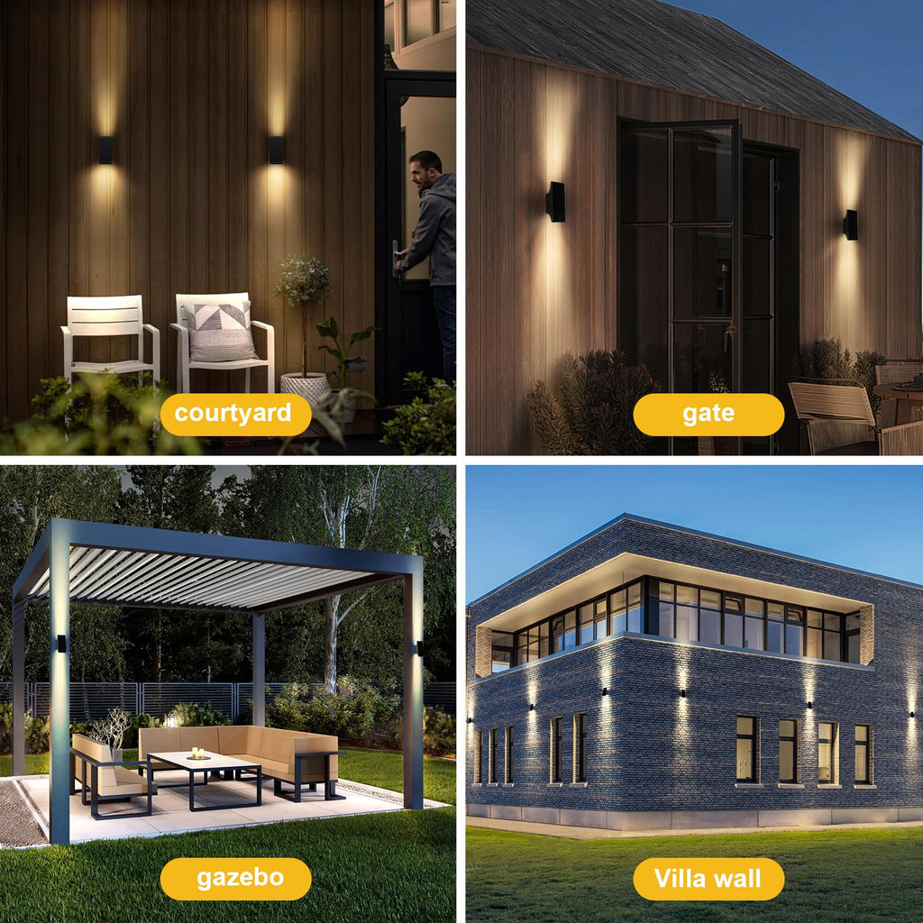 Solar Lights Outdoor Up and Down, 2pack Solar Wall Lights Outdoor