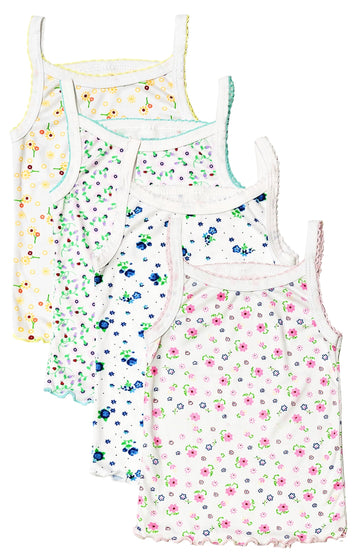 Girls' Cotton Camisole Tank Top Undershirt (Multipack)( Pack))