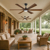 Savey'Sley 60" Ceiling Fan with LED Light and Remote - Walnut