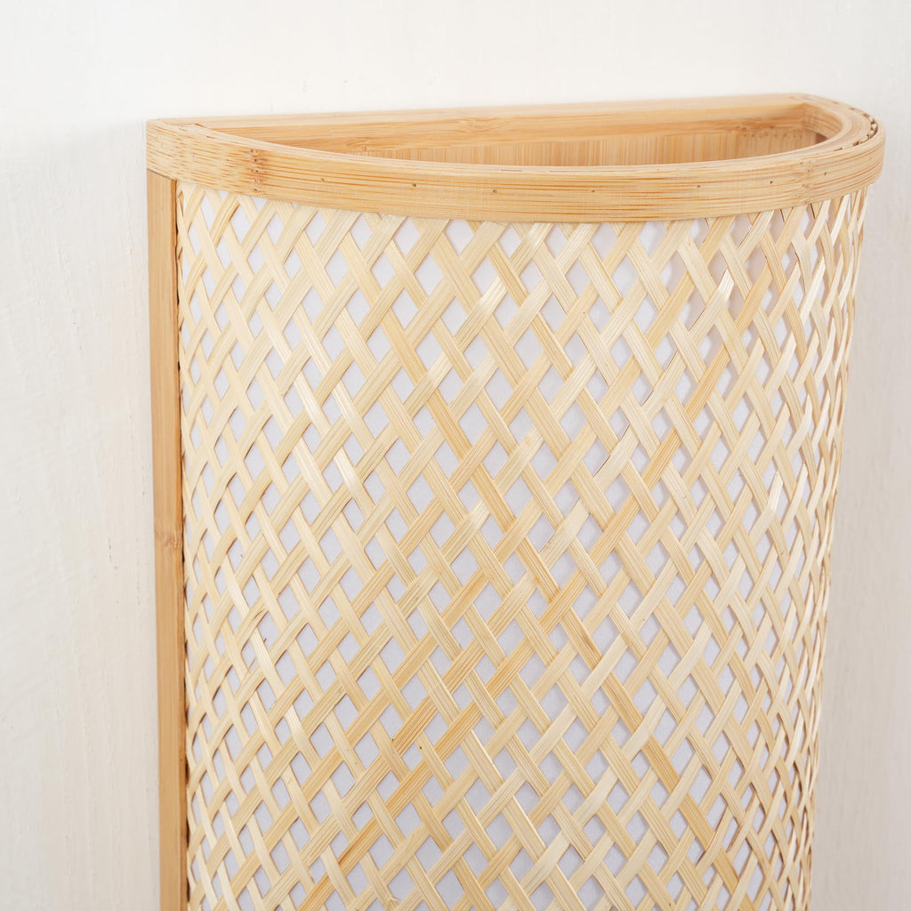 Bamboo Wall Sconces, Rattan Boho Wall Sconces Hardwired Rustic Wall Mounted Light Farmhouse Wall Light Fixtures