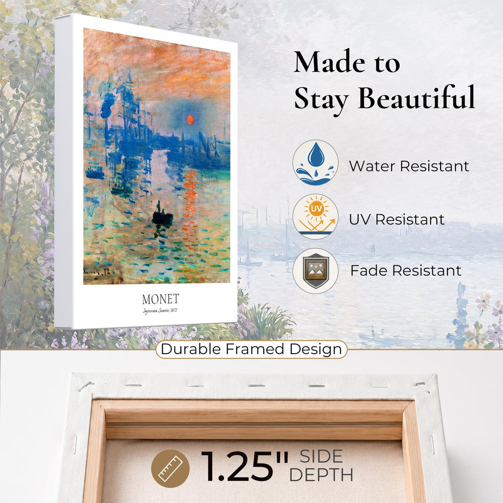Gallery Wrapped Canvas Art, Water Lilies and Japanese Bridge, 16x20IN