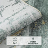 Kelarea Washable Area Rug for Living Room, 8x10 Non Slip Modern Abstract Green Rugs