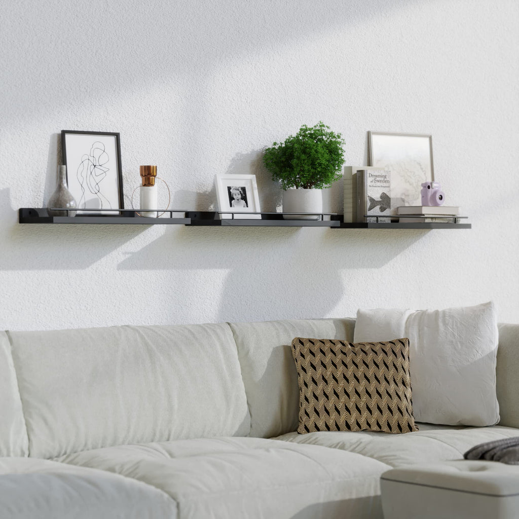 Floating Shelves for Wall Decor Set of 3, Black