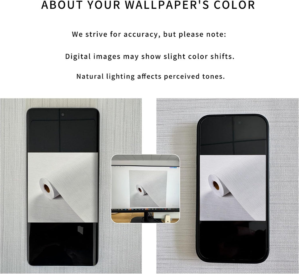 Grasscloth Textured Wallpaper 24in X 393in Fabric Contact Paper White Wall Paper Linen Peel and Stick Self-Adhesive