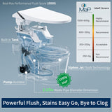 Smart Toilet with Built-In Bidet, Powerful Flush, Foam System, ADA Comfort Height, Auto Open and Close, Auto Flush, Heated Seat, Warm Water, Deodorizer