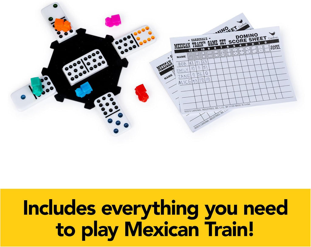 Mexican Train Dominoes Set in Metal Case Classic Game