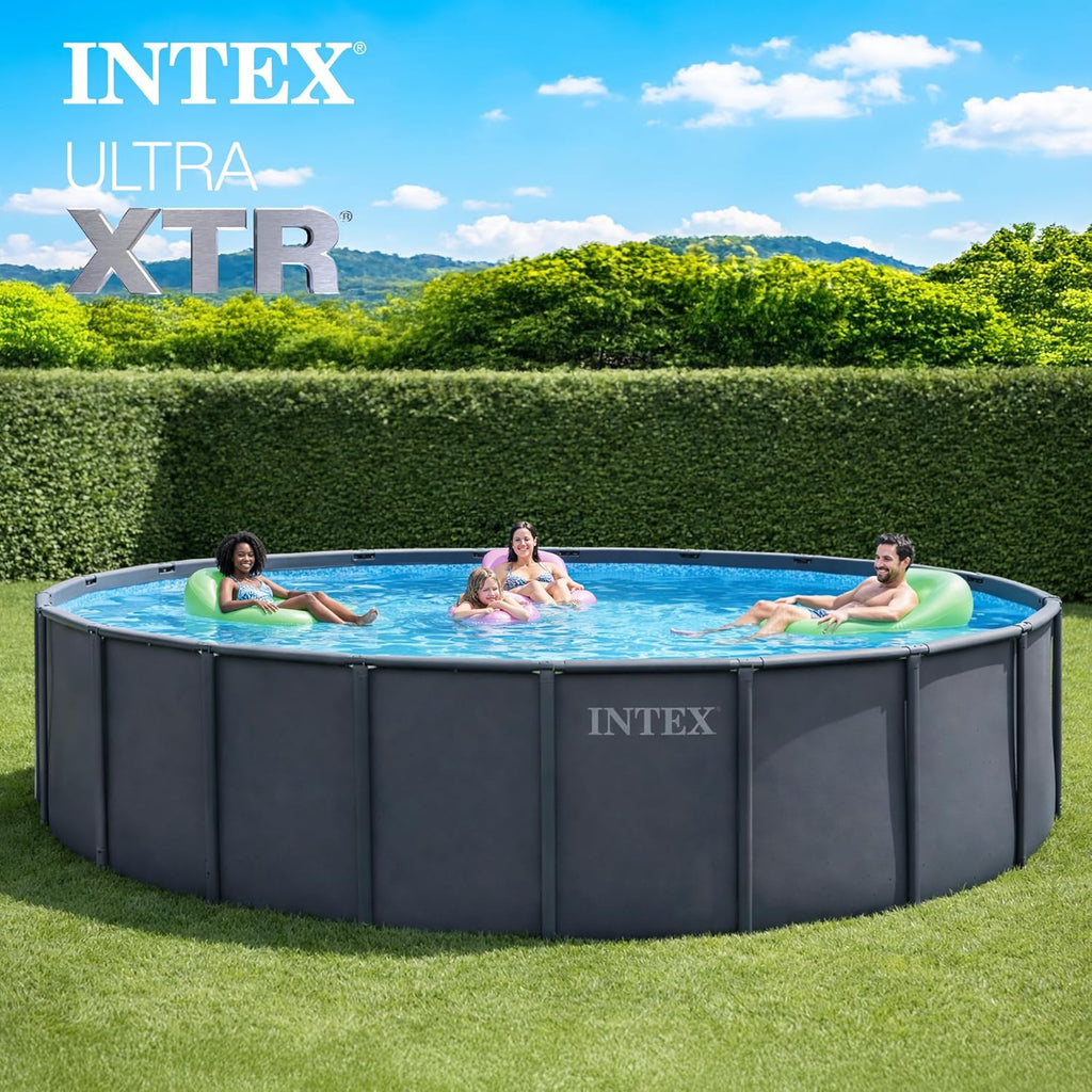 Ultra XTR 18ft x 52in Round Above Ground Swimming Pool Set w/Pump | 26329EP - 2100 GPH Sand Filter Pump, Ladder, Pool