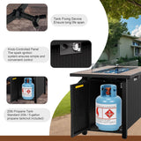 45 inch Propane Fire Pit Table, 50,000 BTU Outdoor Gas Fire Pit Table with Lid, Glass Wind Guard, Waterproof Cover, Rectangle Gas Firepit Table for - Image 7
