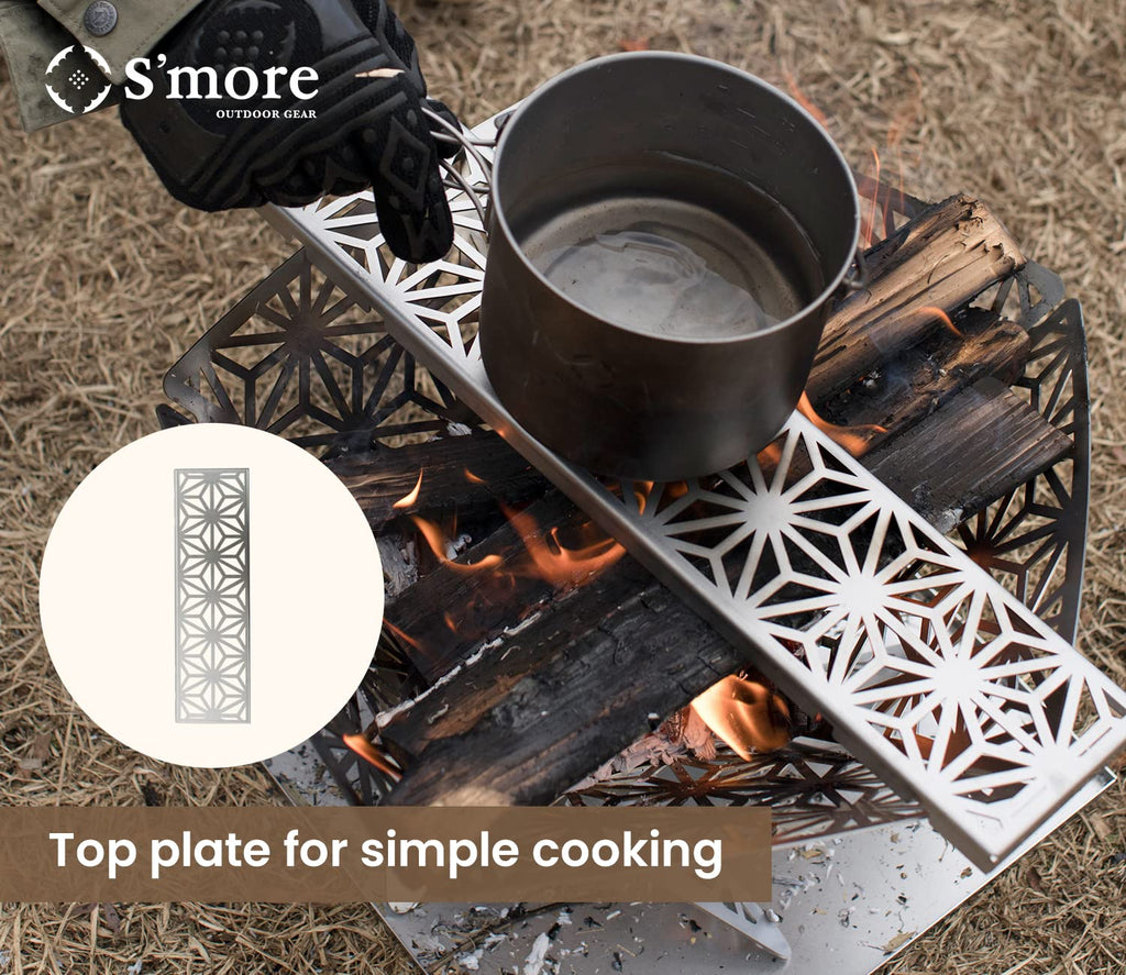 Portable Assembled Camping Fire Pit, Outdoor Fire Pit with grill for cooking, Firepit Stove with storage bag, Backyard