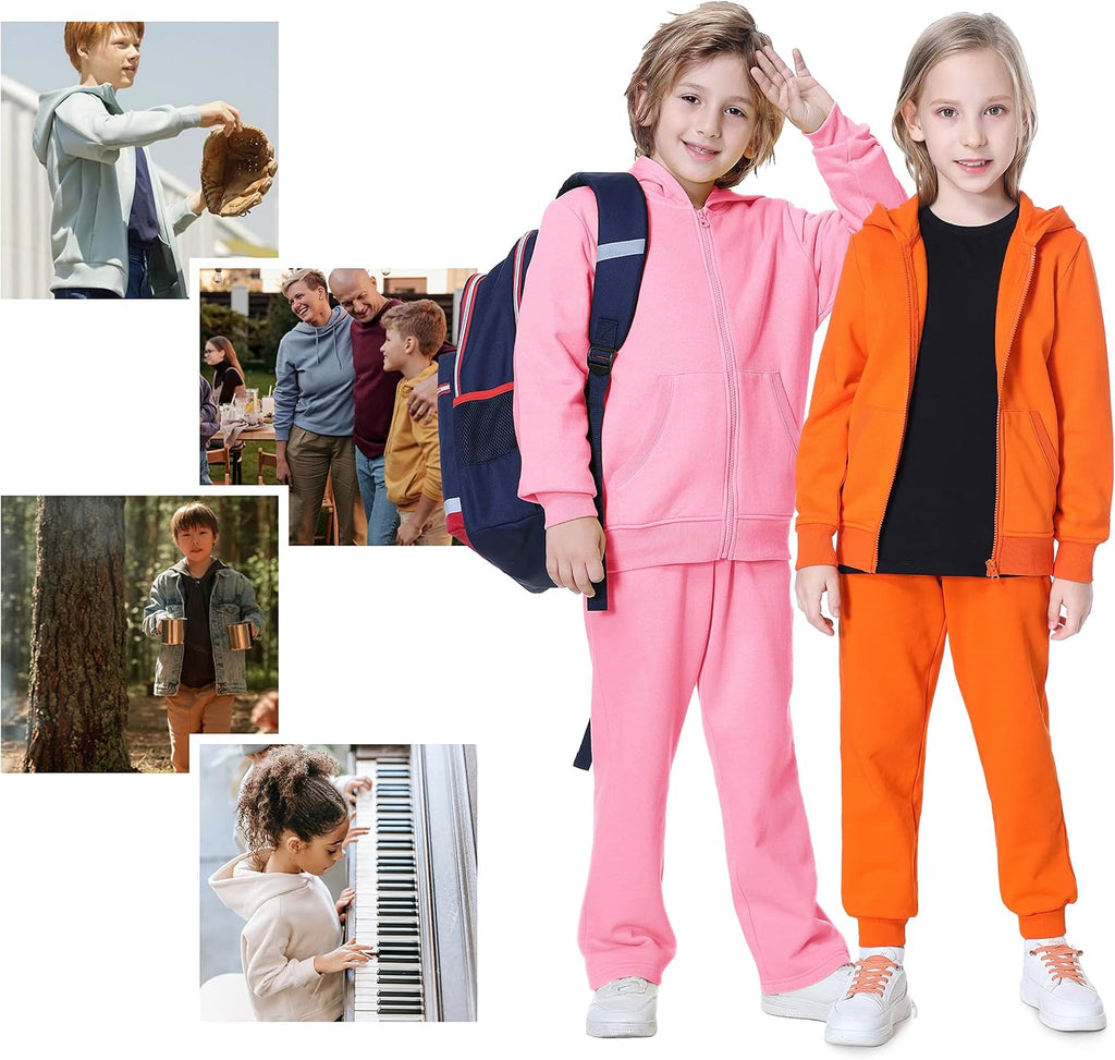 Fleece Kids Zip Up Hoodie Boys Girls Full Zip Hooded Sweatshirt