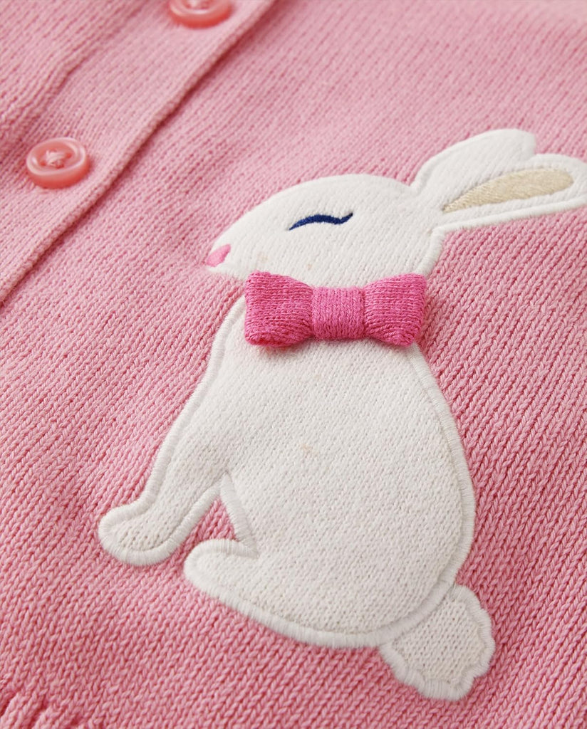 Girls' and Toddler Long Sleeve Embroidered Button Front Cardigan