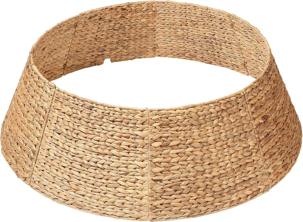 42 Inch Extra Large Christmas Tree Collar, 8 Piece Durable Hyacinth Christmas Tree Base Cover, Handmade Wicker Xmas