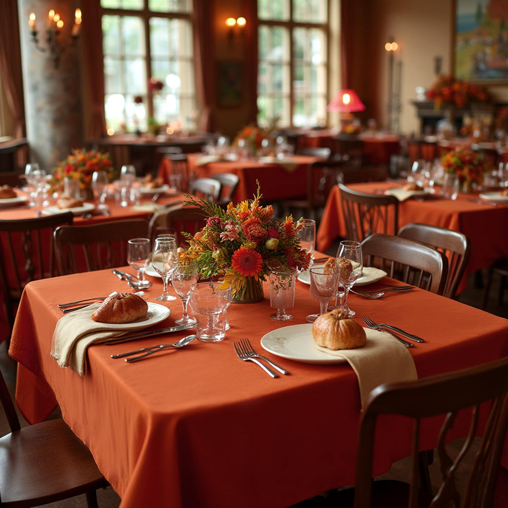 Square Tablecloths Fall Table Cloth, Rust, 60x60 Inch, 2 Pack