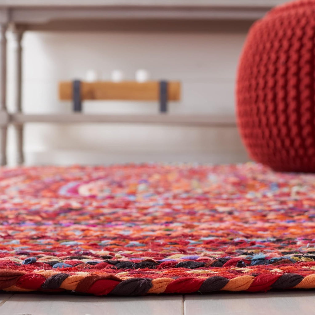 Braided Oval Rug 6x8, Rust & Multi BRD452P