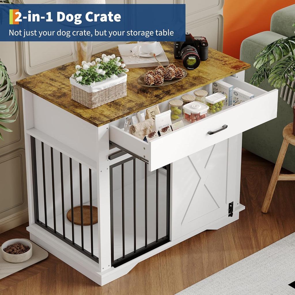 Dog Crate Furniture with Storage Table