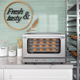 23 in. Commercial Countertop Convection Oven for Half-Size Pans with 4 Racks 1600W of Power in Stainless-Steel, ETL
