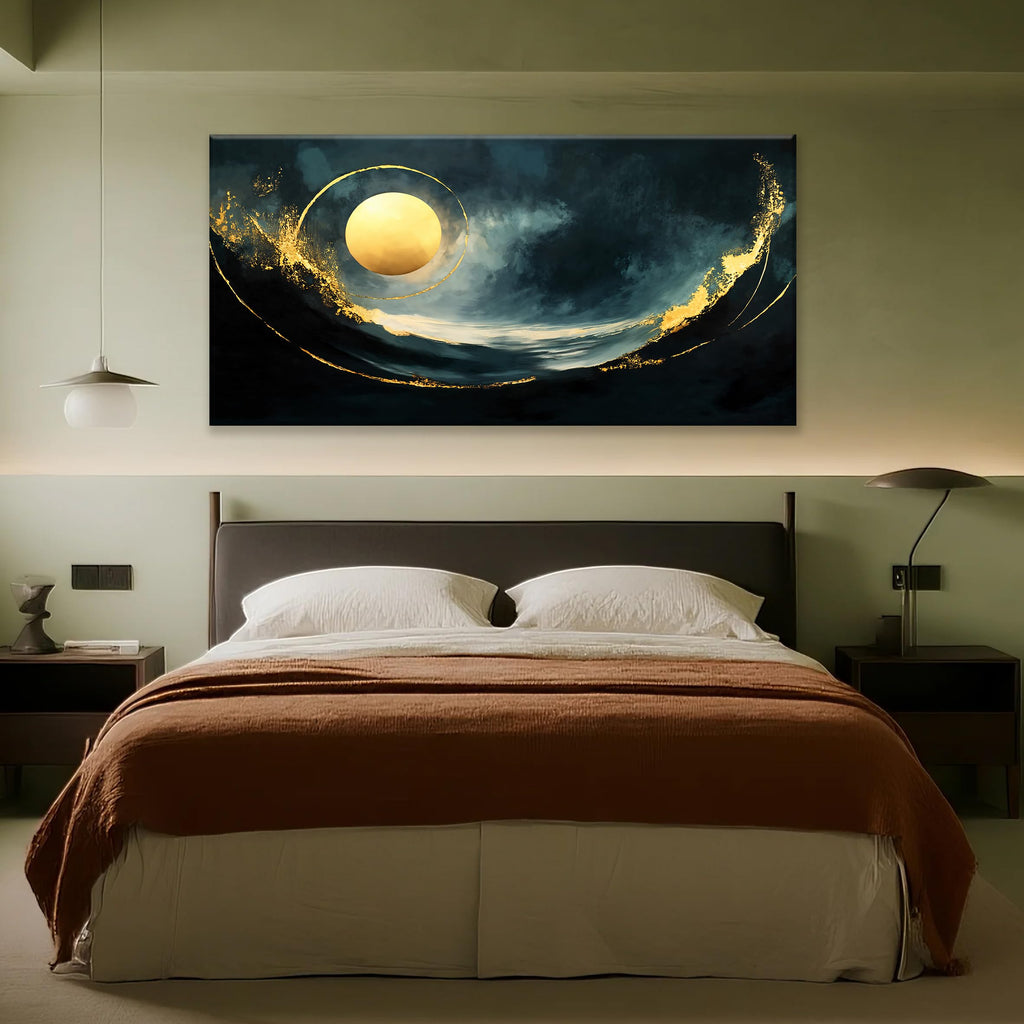 Abstract Ocean Wall Art Prints 24"x48" Blue Canvas Wall Art