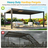 Louvered Pergola, 12' x 16' Outdoor Pergola, Metal Patio Gaz - Image 3