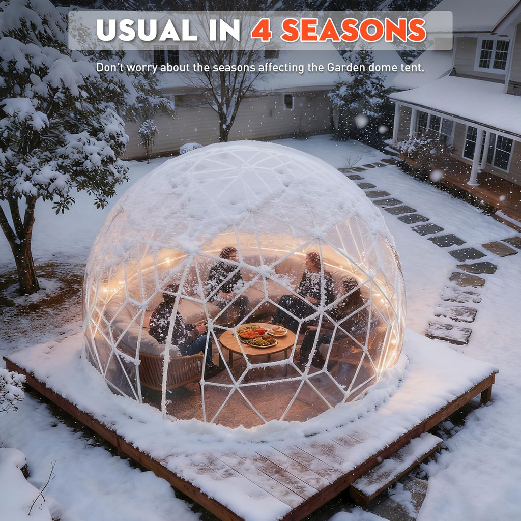 Garden Dome Bubble Tent House Outdoor, Upgraded Geodesic Dome Greenhouse with Transparent PVC Cover, Weatherproof