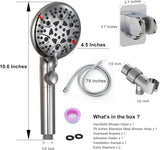 Handheld Shower Head with On Off Switch 8-Mode High Pressure Showerhead with 79 Inches Extra-long Stainless Steel Hose