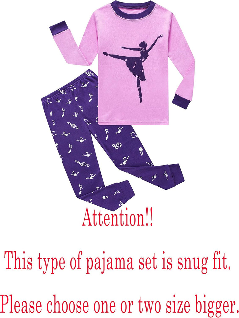 Kids & Toddler Girls Boys Pajamas 2 Piece Pjs Set 100% Cotton Sleepwear
