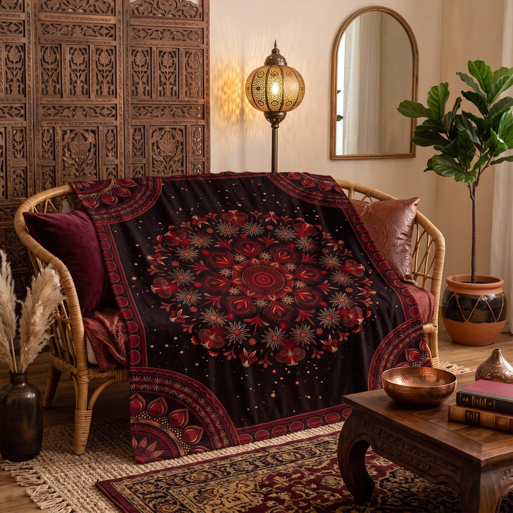 Boho Mandala Throw Blanket 50 x 60 Inch