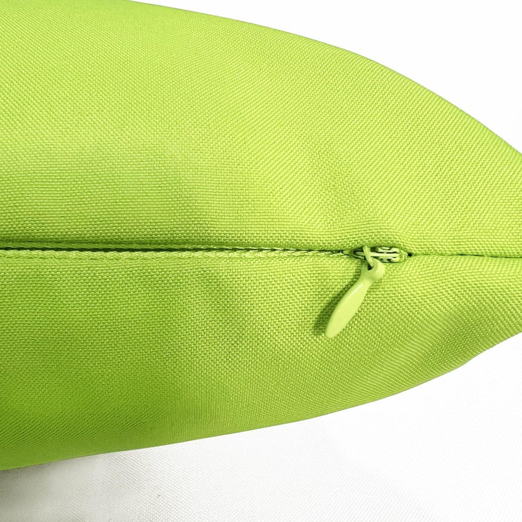 Outdoor Waterproof Throw Pillow Covers 18x18 Set of 2, Green Patio Cushion Covers UV Fade Resistant Machine Washable