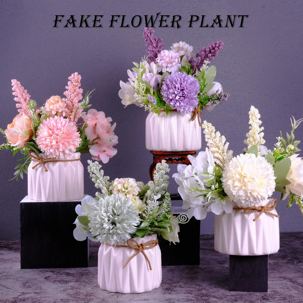 Artificial Potted Flower Pink Desktop Decoration Indoor and Office
