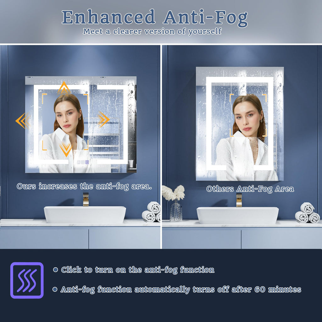 30x36 in LED Lighted Medicine Cabinet with Mirror