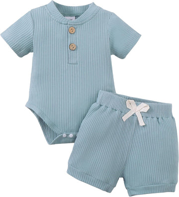 Newborn Boy Clothes Baby Boy Outfits Set Baby Boy Summer Clothes Soft Cotton Short Sleeve Top and Shorts