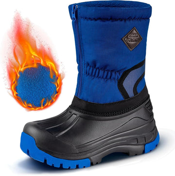 Snow Boots for Kids Waterproof with Zipper Winter Warm Non Slip Cold Weather Outdoor Boys Girls Snow Boots