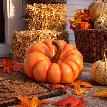 13 Inch Large Thanksgiving Pumpkin for Indoor Outdoor Porch