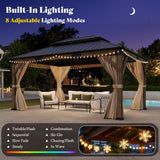 12' x 16' Heavy Duty Hardtop Gazebo with Double Metal Roof