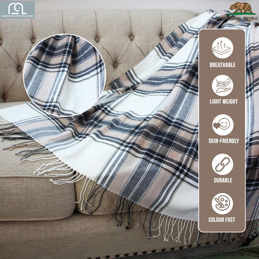 Blankets - Decorative Classic Blanket - Buffalo Plaid Throw Blanket - Comfortable and Ultra-Soft - Lightweight &