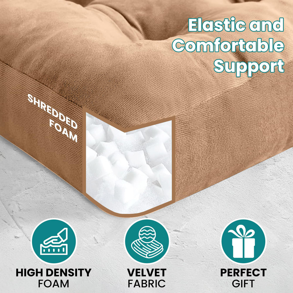 Floor Cushions - Large Square Tufted Floor Pillow, Meditation Cushion, Floor Chair Pillow for Seating & Lounging