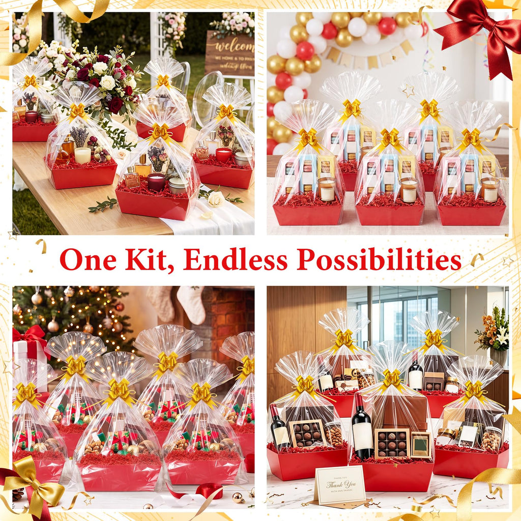 10 PCS Red Christmas Baskets Gift Empty Gift Baskets to Fill