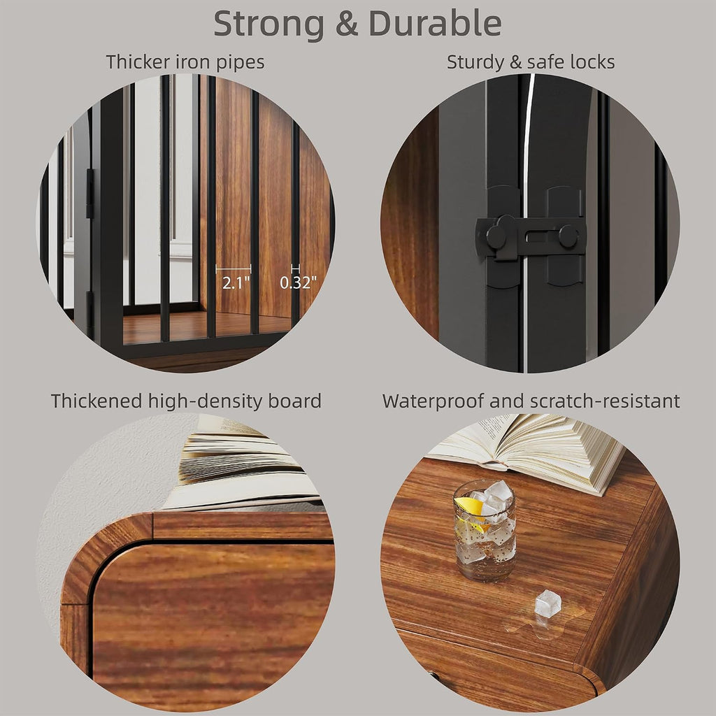 Dog Crate Furniture, Kennel Indoor for Small Breed, Wooden Dog Crate House with Drawer, Indoor Decorative Dog Kennel